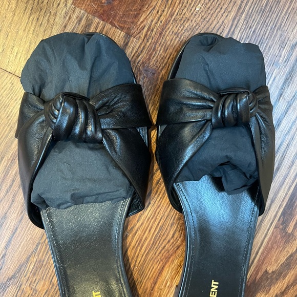 SOLD Saint Laurent Power Knot Slides 41.5 - Picture 3 of 11